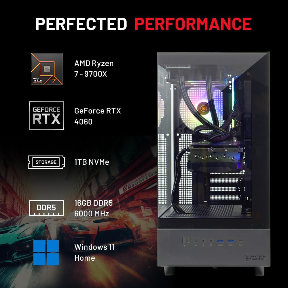 Amazon- Skytech Azure Gaming PC Desktop – Power, Speed, and Style for Next‑Gen Gaming
