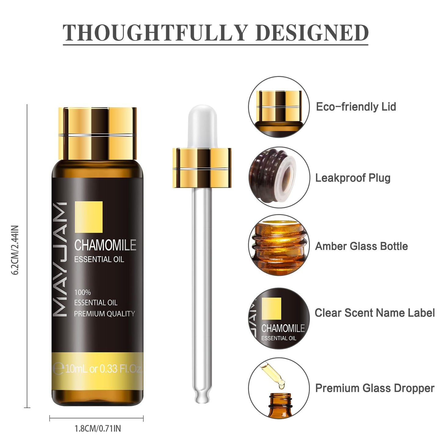 Tea Tree Essential Oil, MAYJAM Pure Essential Oils for Diffusers for Home and Office, 1.01FL.OZ Tea Tree Oil for Candle Making, DIY Soap, 30ML/Bottle