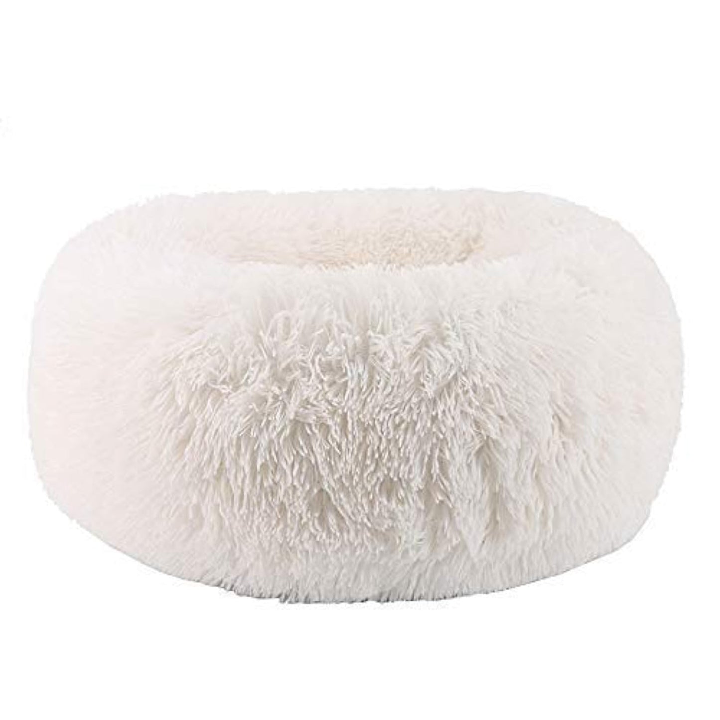 BODISEINT Modern Soft Plush Round Pet Bed for Cats or Small Dogs, Mini Medium Sized Dog Cat Bed Self Warming Autumn Winter Indoor Snooze Sleeping Cozy Kitty Teddy Kennel (20'' D x 8'' H, Light Grey)