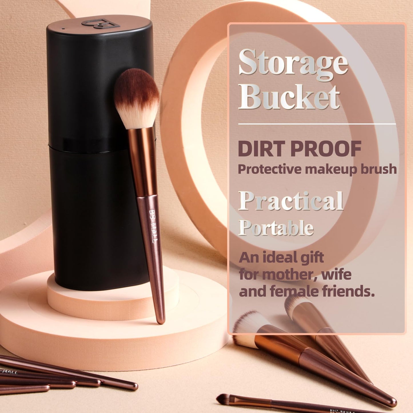 BS-MALL Makeup Brush Set 18 Pcs Premium Synthetic Foundation Powder Concealers Eye shadows Blush Makeup Brushes with black case