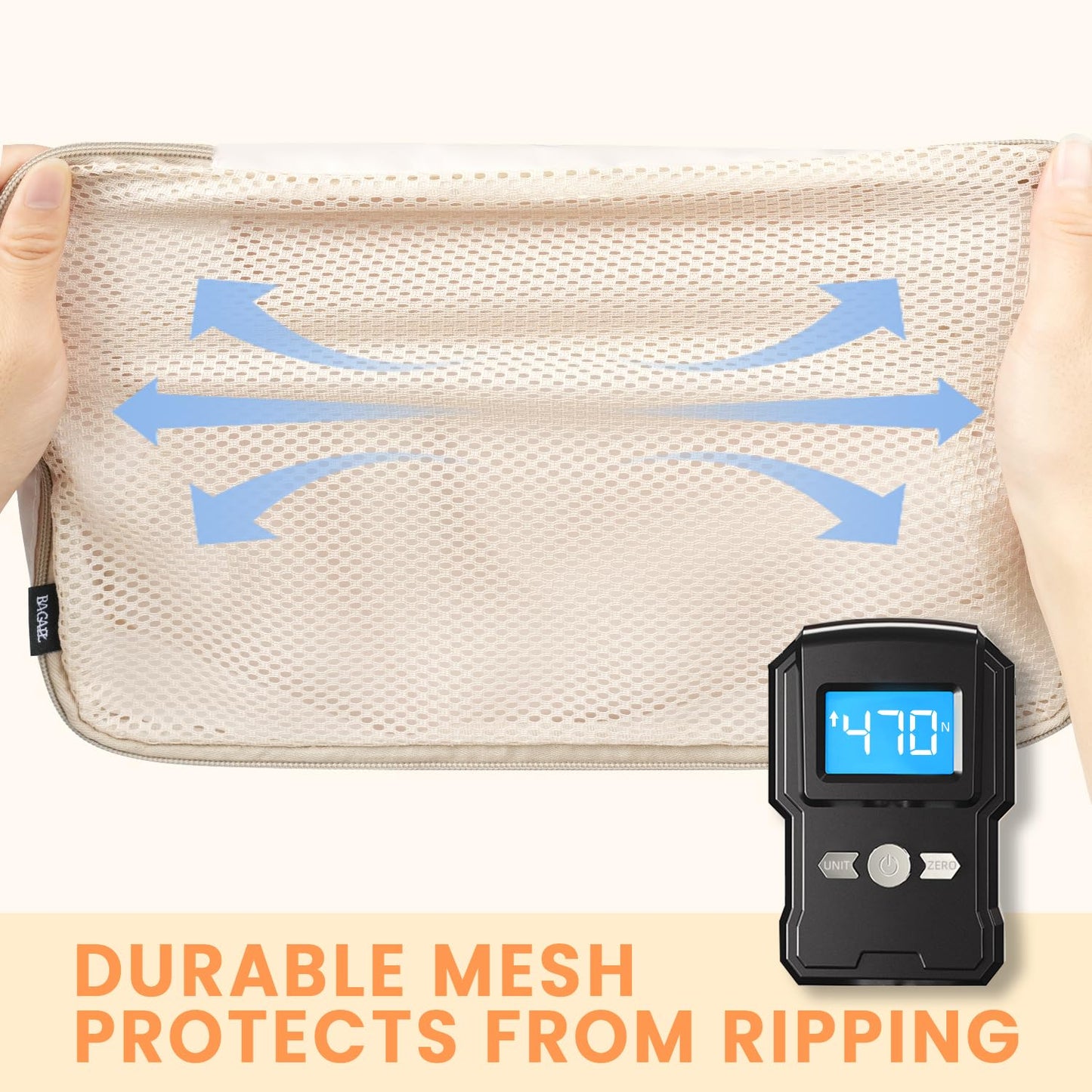 BAGAIL 8 Set Packing Cubes Luggage Packing Organizers for Travel Accessories-Cream