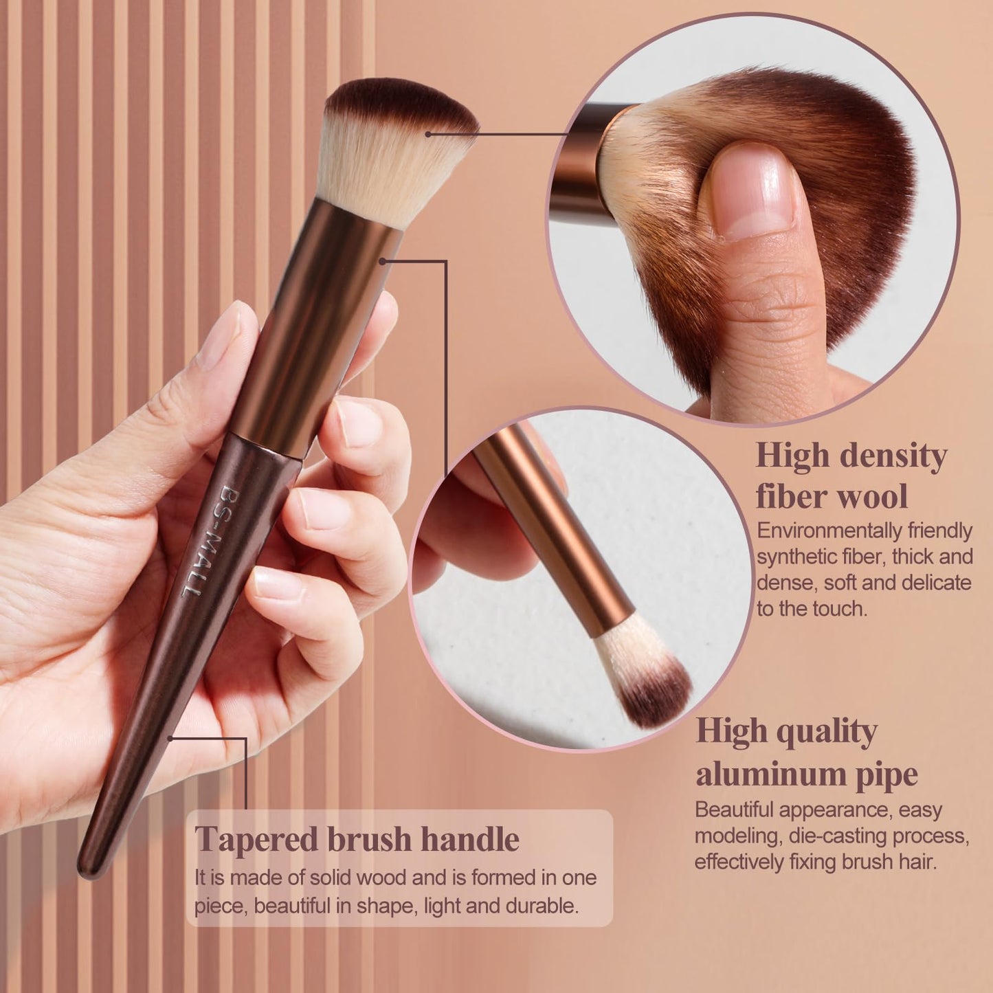 BS-MALL Makeup Brush Set 18 Pcs Premium Synthetic Foundation Powder Concealers Eye shadows Blush Makeup Brushes with black case