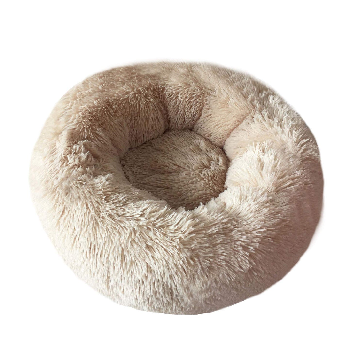 BODISEINT Modern Soft Plush Round Pet Bed for Cats or Small Dogs, Mini Medium Sized Dog Cat Bed Self Warming Autumn Winter Indoor Snooze Sleeping Cozy Kitty Teddy Kennel (20'' D x 8'' H, Light Grey)